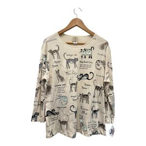 Jess & Jane Cat’s World Bling Top XL NWT
